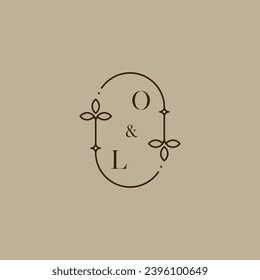 OL wedding initial logo in high quality professional design that will print well across any print media