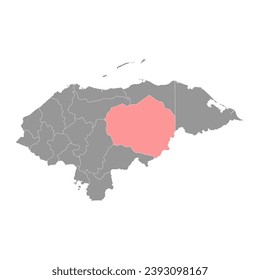 Olancho department map, administrative division of Honduras. Vector illustration.