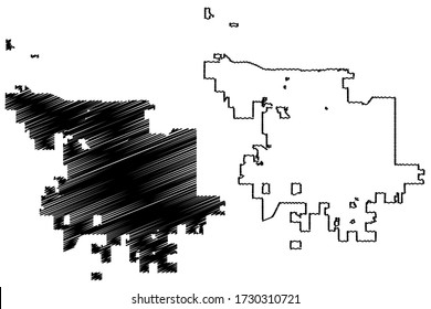 Olathe City, Kansas (United States cities, United States of America, usa city) map vector illustration, scribble sketch City of Olathe map
