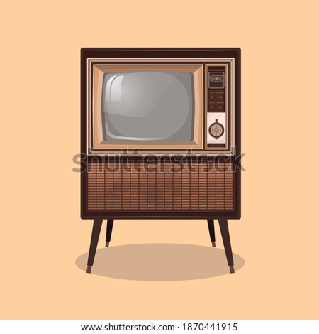 Old 1970s TV with details