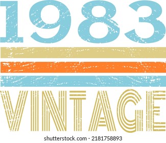 Old 1983 grunge vintage label 