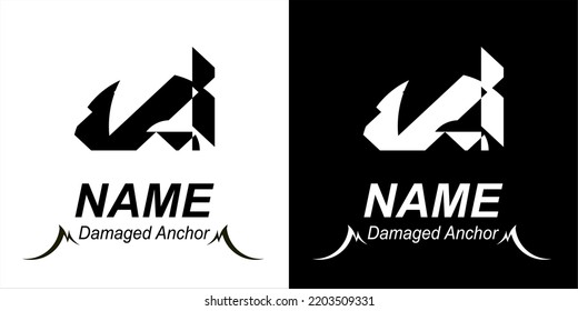 Un viejo logo de ancla abandonado