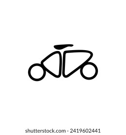 Old abstract line bike vector logo design