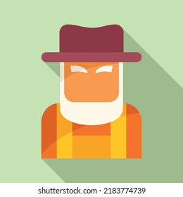 Old adult icon flat vector. Generation age. Human stage
