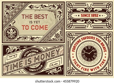 Old advertisements pack- Vintage illustration Layered