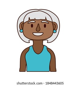 old afro woman person avatar character vector illustration design