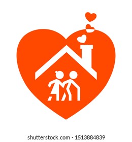 Old age home support icon. Flat style. Isolated on white background.