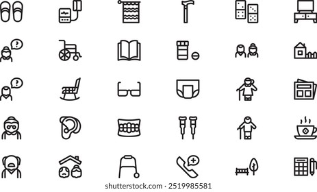 Old age icons High-Quality Vector Icons Collection with Editable Stroke. Ideal for Professional and Creative Projects.