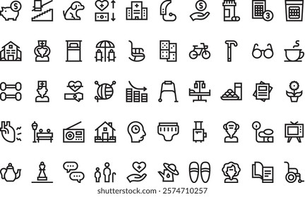 Old age icons High-Quality Vector Icons Collection with Editable Stroke. Ideal for Professional and Creative Projects