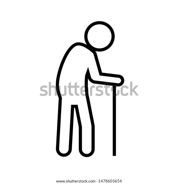 Old Age Line Icon Logo Isolated Stock Vector (Royalty Free) 1478603654