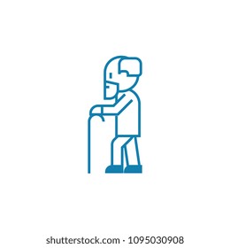 Old age linear icon concept. Old age line vector sign, symbol, illustration.