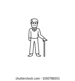 old age of a man icon. Element of generation icon for mobile concept and web apps. Thin line  icon for website design and development, app development. Premium icon on white background