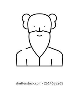 old age man line icon vector. old age man sign. isolated contour symbol black illustration
