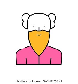 old age man line icon vector. old age man sign. isolated symbol illustration