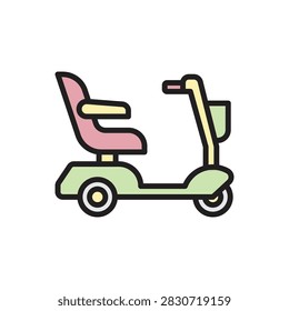 Old Age Scooter Icon Vector Illustration