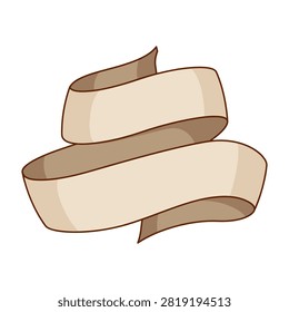 Old aged scroll ribbon. Decorative paper swirl banner.