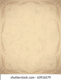 Old, aged vector paper texture with page decoration