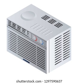 Old air conditioner icon. Isometric of old conditioner vector icon for web design isolated on white background
