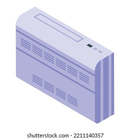 Old air conditioner icon isometric vector. Home system. Man service