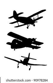 old aircrafts collection - vector