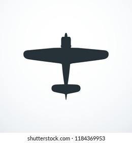 Old Airplane Icon. Vector Illustration