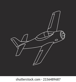 old airplane outline vector illustration