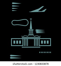 Old Airport. Vector illustration.