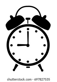 Old alarm clock icon vector