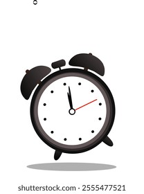 Old alarm clock on white background