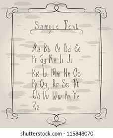old alphabet in the frame. vector eps10