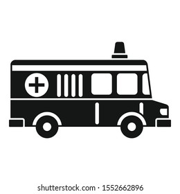 Old ambulance icon. Simple illustration of old ambulance vector icon for web design isolated on white background
