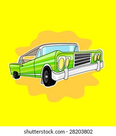 Old American Car. Vector.