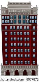 Old American city abstract building  (1). Series of the cartoon buildings. Vector de stock