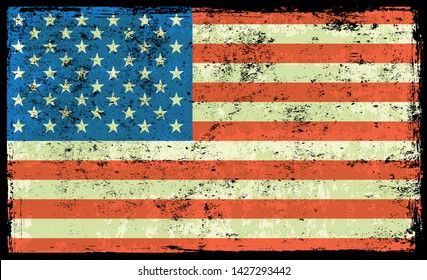 Old American Flag. Grunge USA Flag.