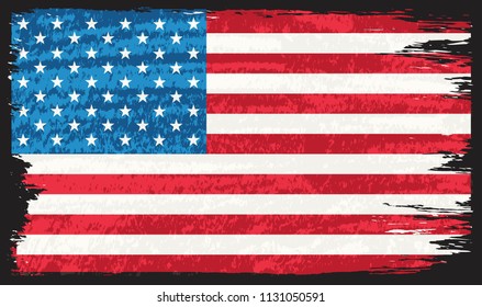 Old American Flag.Vector grunge USA flag.