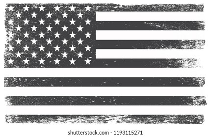 Old American Flag.Vector grunge USA flag.