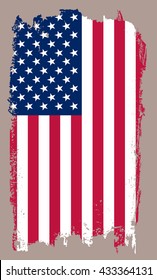 Old American flag.Vintage USA flag.Vector.