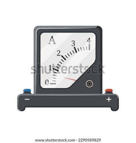 Old amperemeter.
Vector illustration icon isolated on white background.
