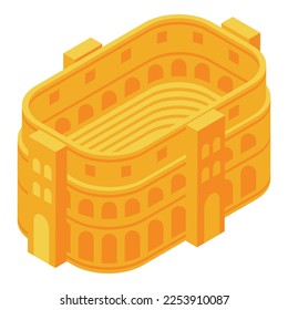 Old amphitheater icon isometric vector. City travel. Architecture tourism