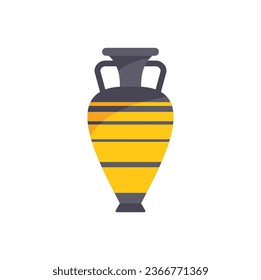 Old amphora icon flat vector. Greek pot. Jar greece isolated