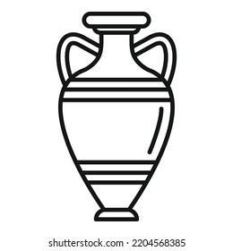 Old amphora icon outline vector. Greek pot. Jar greece