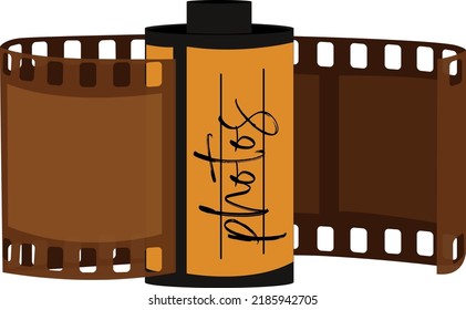 old analog camera roll illustration