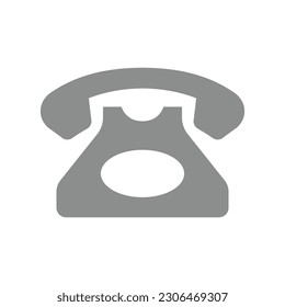 Old analog phone vector icon. Retro or vintage telephone symbol.