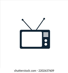 Old Analog Television TV Set With Antennae stock illustration