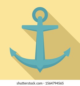 Old anchor icon. Flat illustration of old anchor vector icon for web design