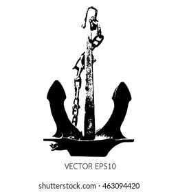 Old anchor isolated on a white background