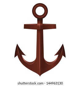 Old Anchor on white background