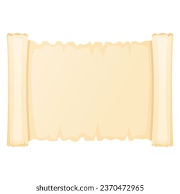 Old ancient paper scroll, game interface element