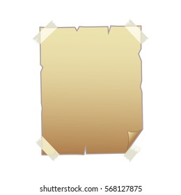 old ancient parchment with adhesive tape