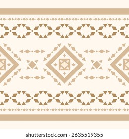 Old Ancient Vintage Striped Border Pattern Geometric Embroidery with Brown Old Money Style. Delicate Coffee tone Ethnic Tribal Ornament as Greek Maya Aztec Luxor Old World Style for Home Decor Fashion